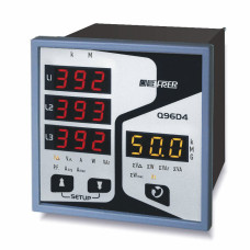 Аналізатор мережі щитовий 96×96mm FRER, 4 LED дісплея, 100-400V 1-5A