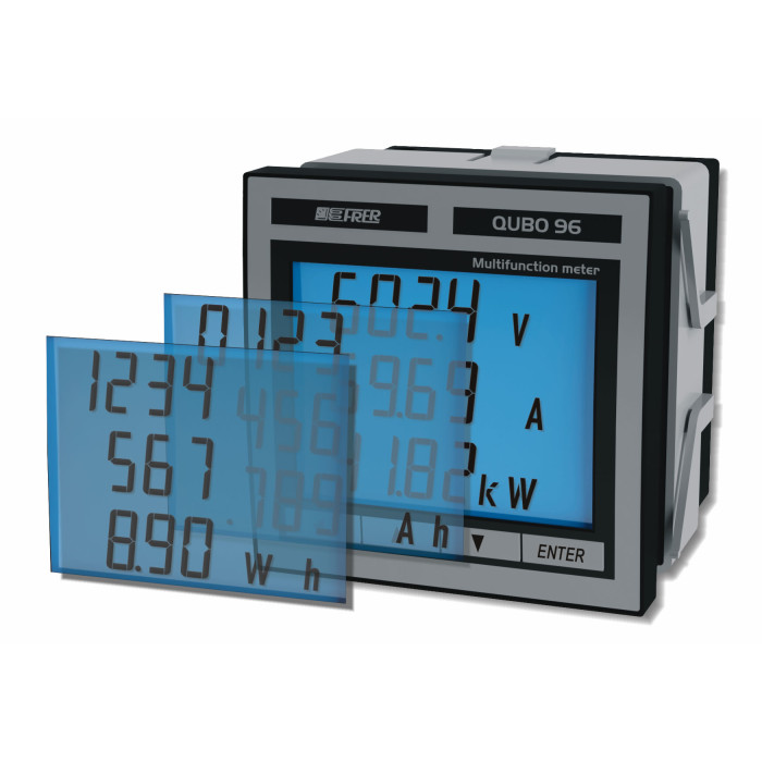 Аналізатор мережі щитовий 96×96mm DC FRER, вх.100V, 60мВ, RS485, живл.80÷260Вac/dc