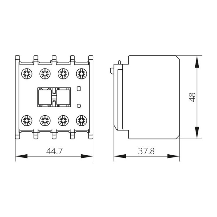 Додатковий контакт ISKRA NDL3, 1HO+1НЗ для контакторів KNL 22-38
