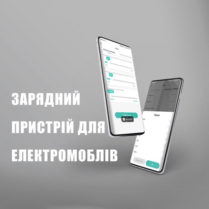 Зарядна станція WB20 Wissenergy 32А 230В/400В 22 кВт біла з роз'ємом Тype 2 з кабелем 5м + APP