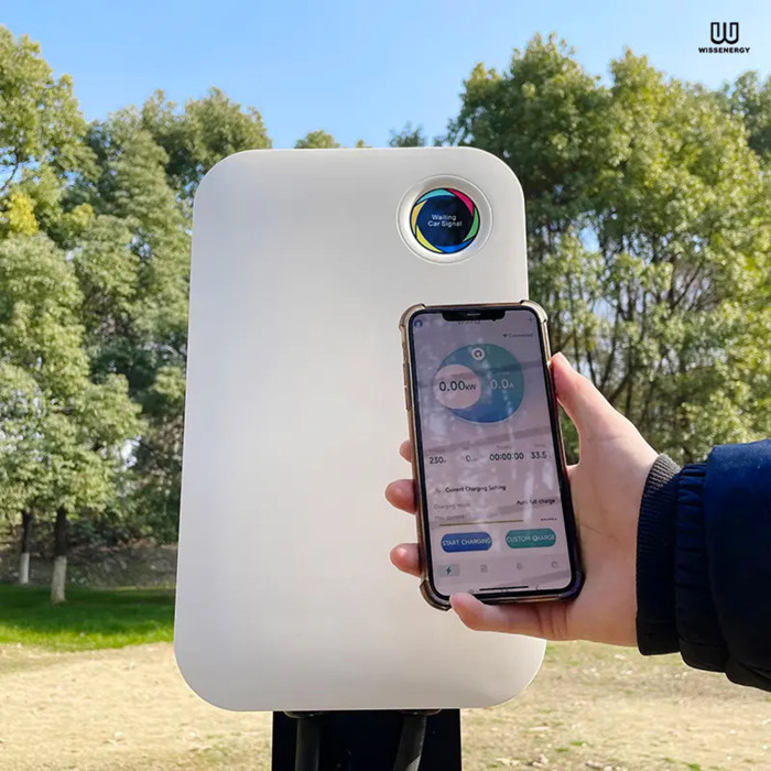 Зарядна станція WB20 Wissenergy 32А 230В/400В 22 кВт біла з роз'ємом Тype 2 з кабелем 5м + APP