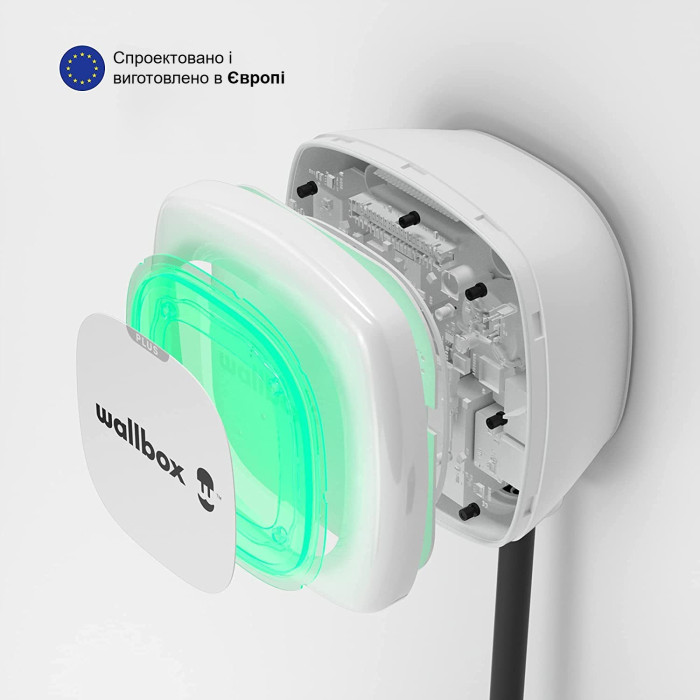 Зарядна станція Pulsar Plus Wallbox 16A 400В 11 кВт біла з роз'ємом Type GBT з кабелем 5м PLP1-0-2-3-9-00G3