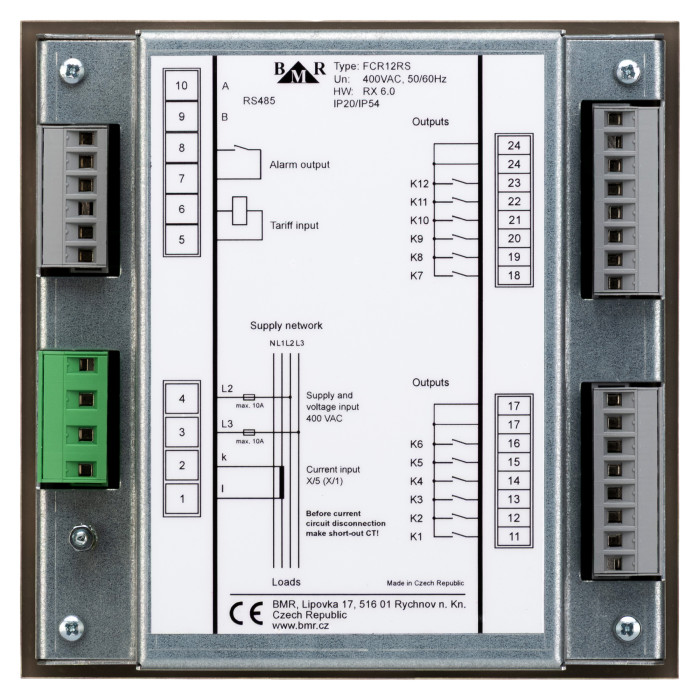 Регулятор реактивної потужності BMR FCR12RS, живлення 400V + порт зв'язку RS-485