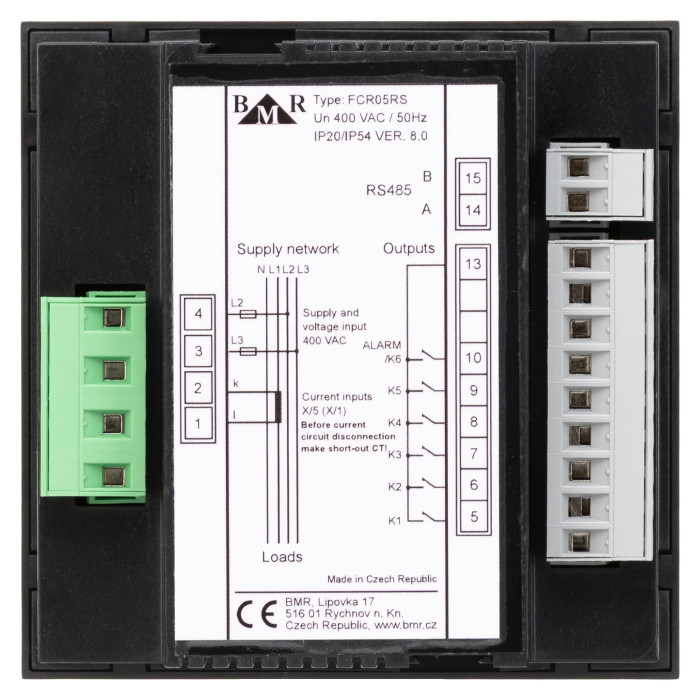 Регулятор реактивної потужності BMR FCR05RS, живлення 400V + порт зв'язку RS-485