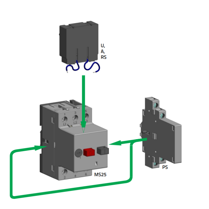 Контакт ISKRA аварійного відключення RS 10, 1NO+1NC для MS25