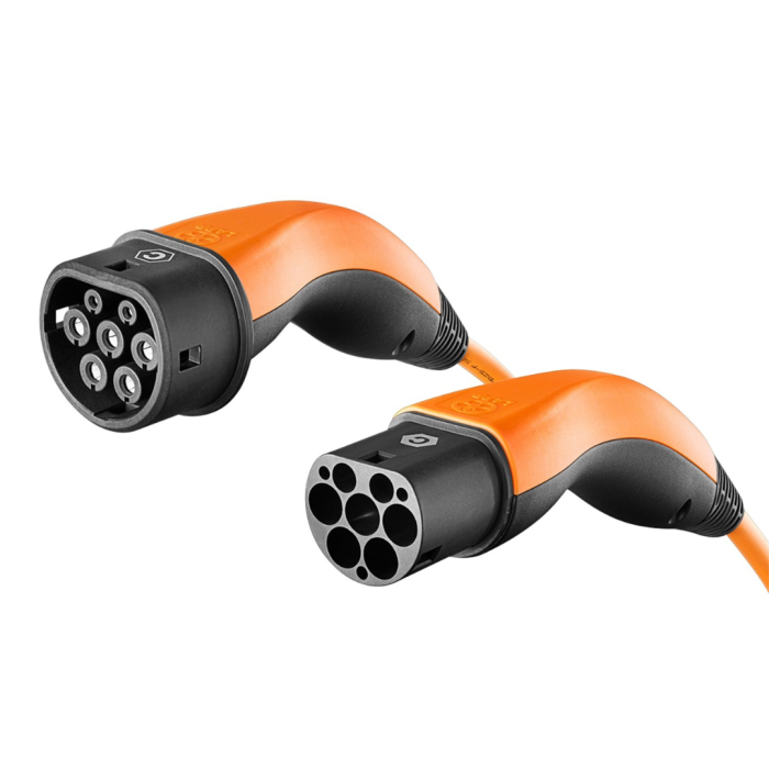 Зарядний кабель Helix Type 2 - Type 2, 20A 3-фазний 5м, помаранчевий LAPP