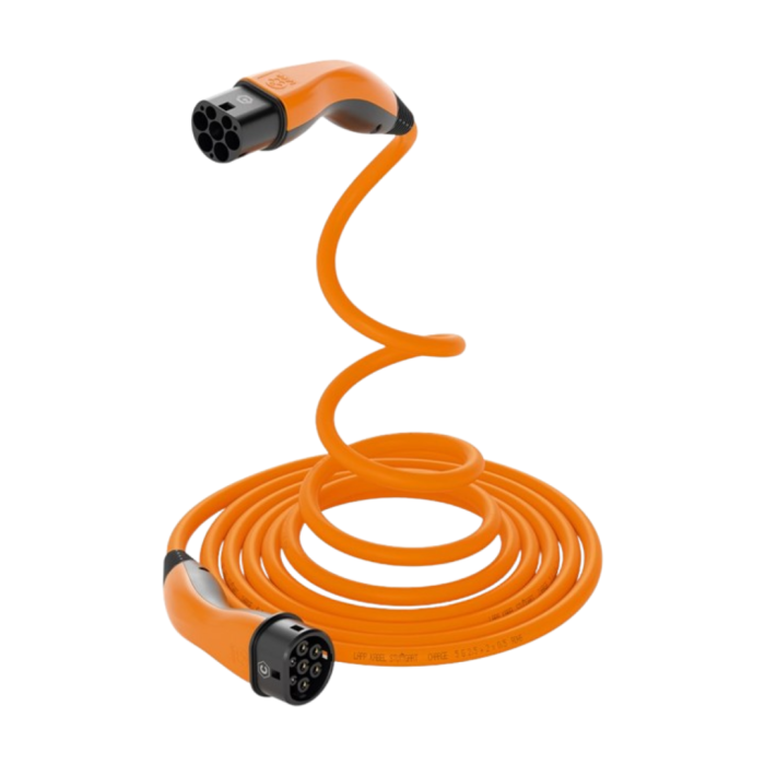 Зарядний кабель Helix Type 2 - Type 2, 20A 3-фазний 5м, помаранчевий LAPP