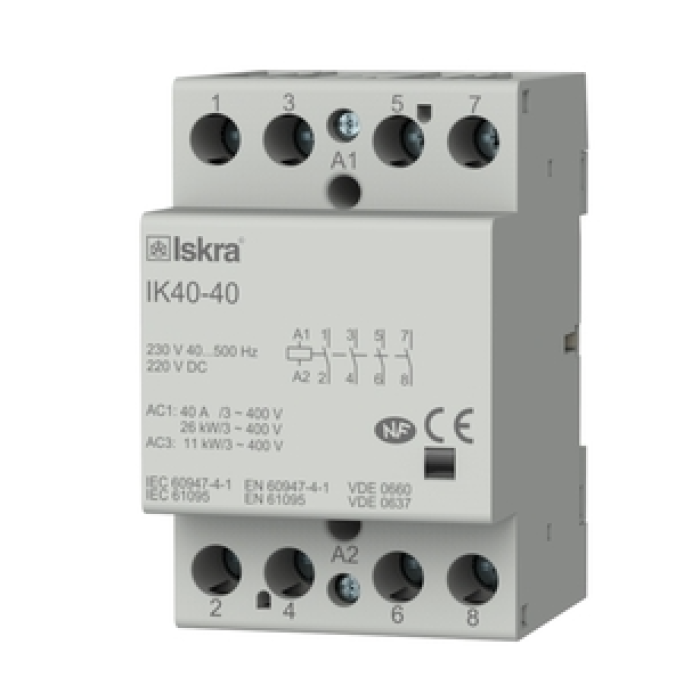 Модульний контактор ISKRA IKA 40A 24V AC/DC 3NC+1NO