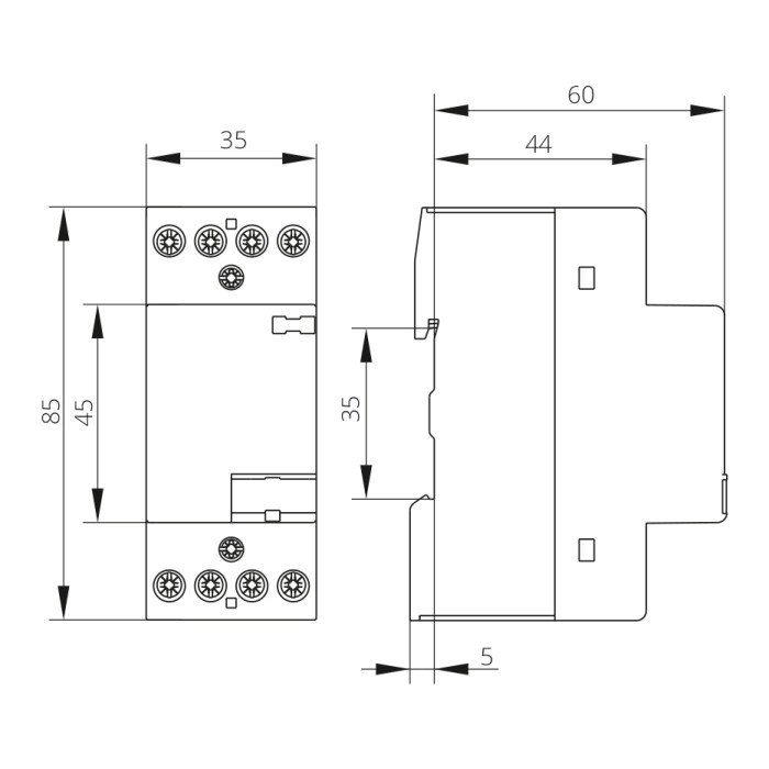 Модульний контактор ISKRA IKA 25A 230V AC 4NO