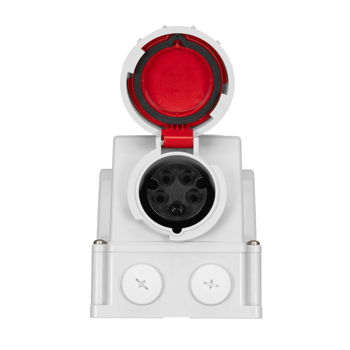 Розетка настінна з механічним блокуванням та DIN-модулем IDE MUNDIAL 3P+N+E 16A 200/346–240/415V IP67