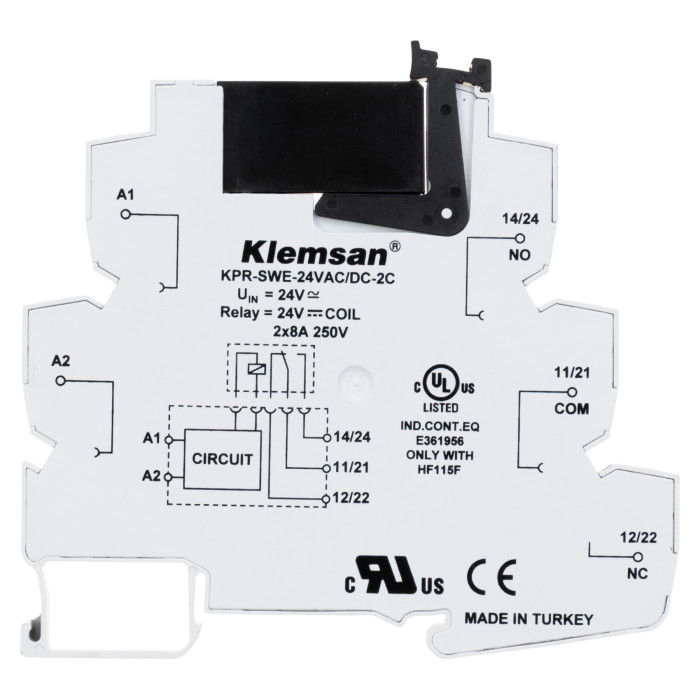 Реле інтерфейсне Klemsan KPR-SWE-24VAC/DC-2C