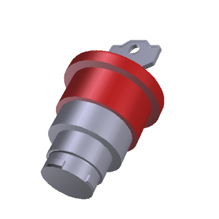 Грибоподібна кнопка червона із замком, з фіксацією COMEPI
