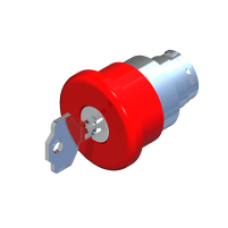 Грибоподібна кнопка червона із замком, з фіксацією COMEPI