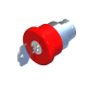 Грибоподібна кнопка червона із замком, з фіксацією COMEPI