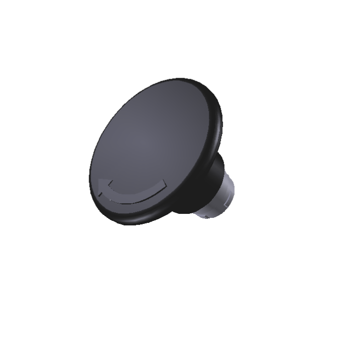 Кнопка грибоподібна чорна 60mm, з фіксацією COMEPI