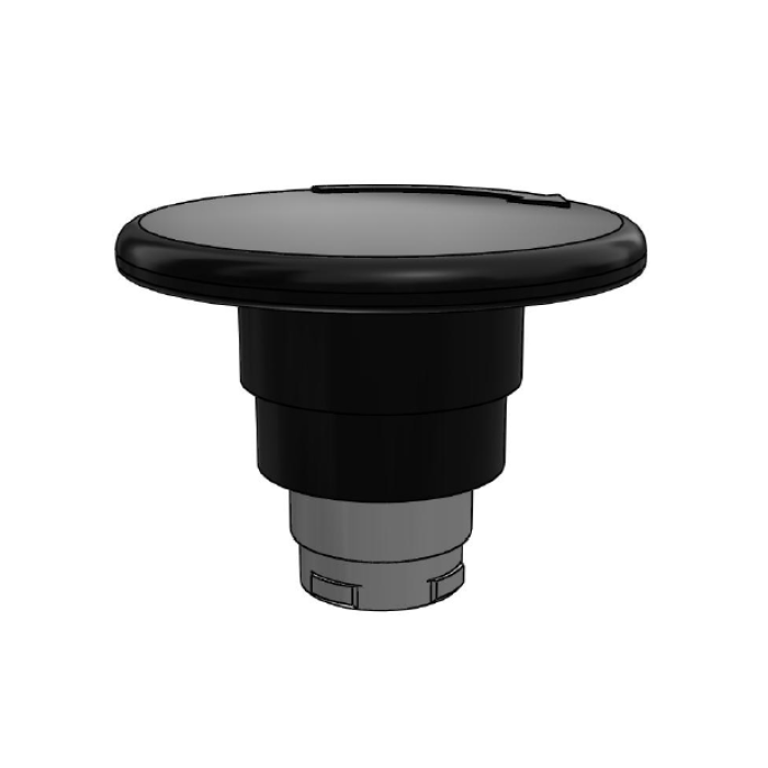 Кнопка грибоподібна чорна 60mm, з фіксацією COMEPI