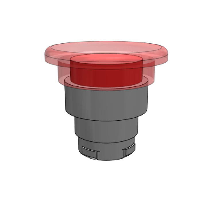 Грибоподібна кнопка 40mm, червона з підсвічуванням COMEPI