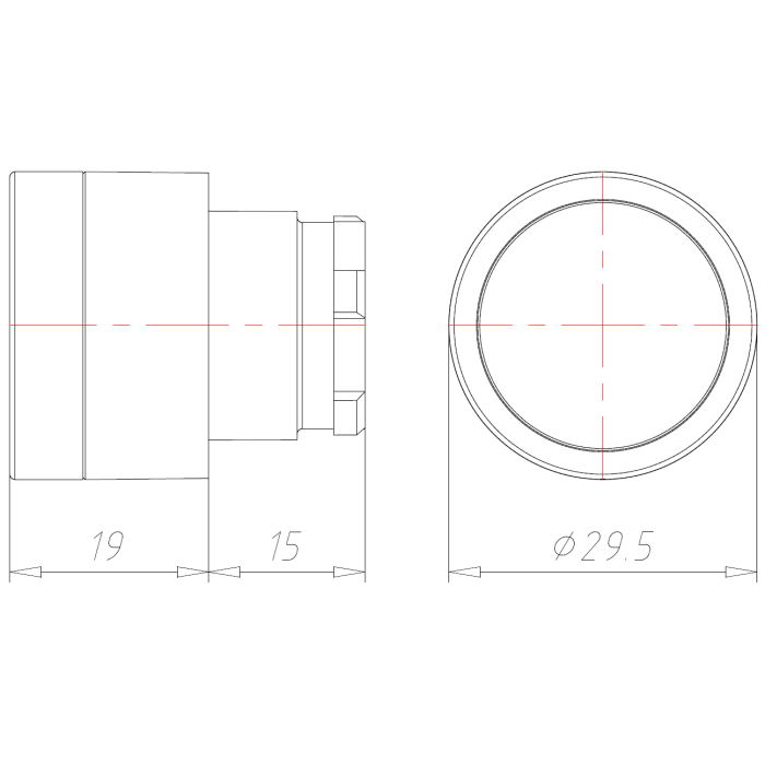 Кнопка червона з підсвічуванням COMEPI