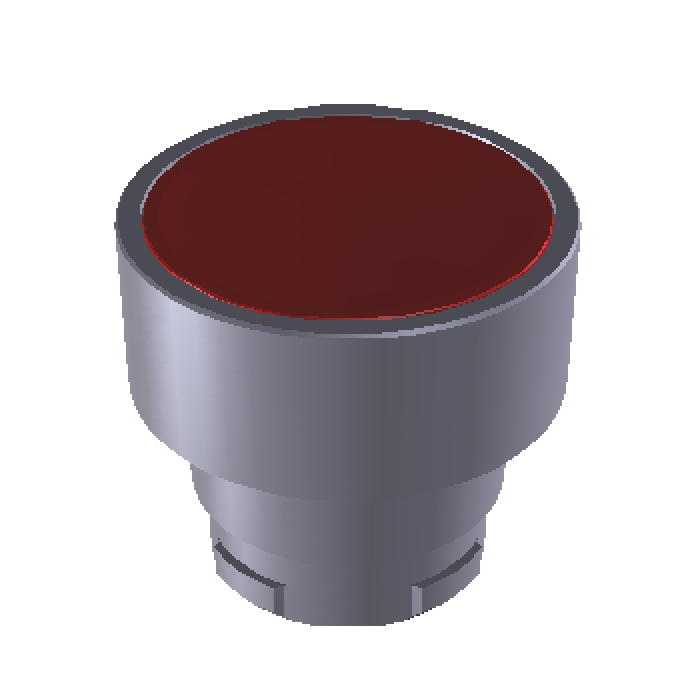 Кнопка прихована без фіксації, червона, металевий корпус 30mm COMEPI