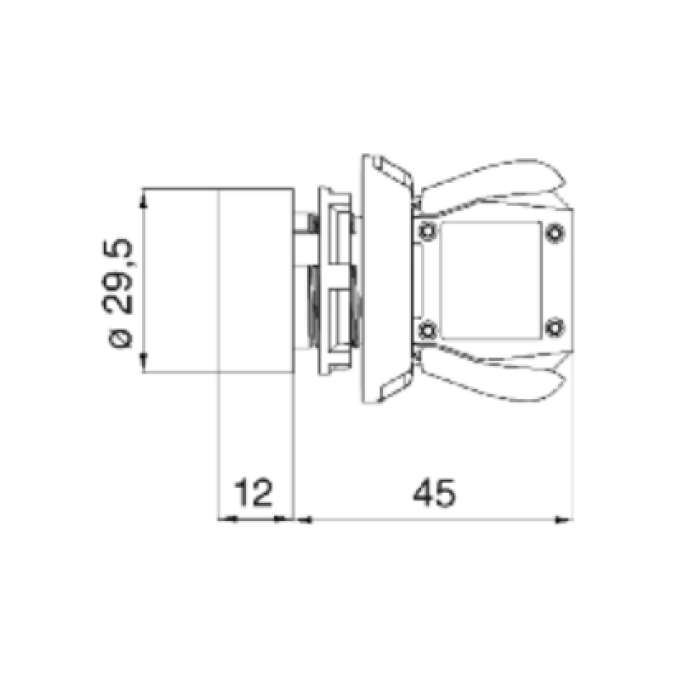 Кнопка блакитна, пласт. корпус, ø 22mm, IP65 COMEPI
