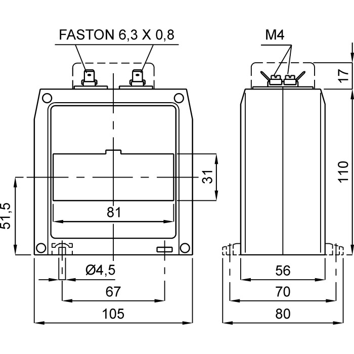 Трансформатор струму високоточний FRER TAT081 2500A 81×31 2500/5