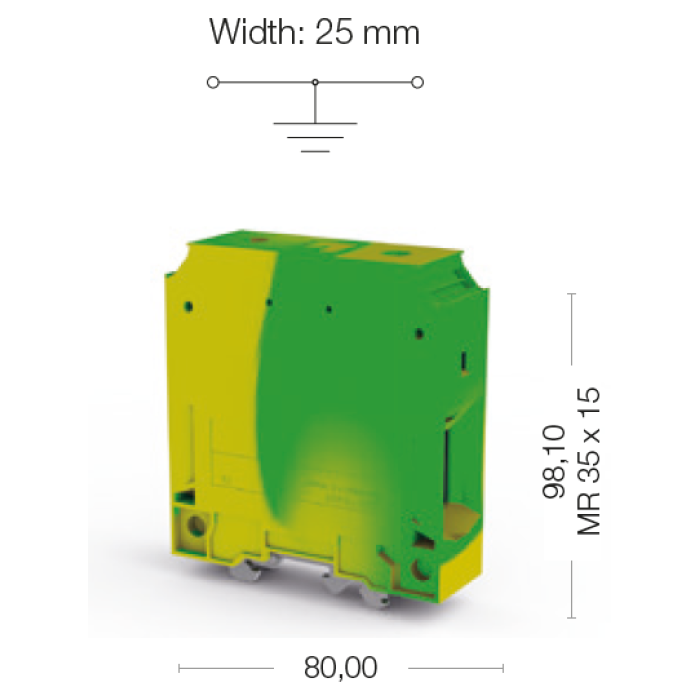 Клема Klemsan AVK 70-95 T заземлення 95 мм жовто-зелена