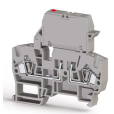 Клема Klemsan YBK ILD 220V AC  під запобіжник 4 мм сіра