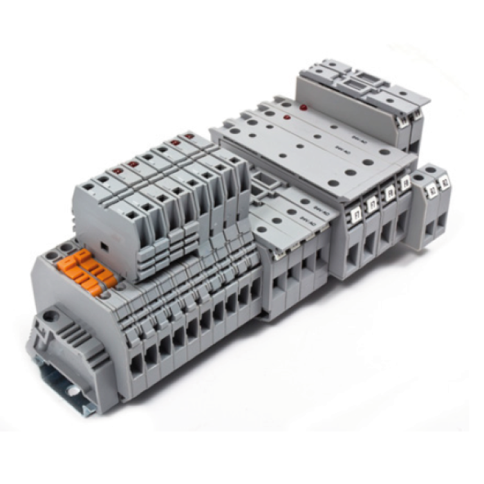 Клема Klemsan ASK 2 LD 24V DC під запобіжник 6 мм сіра