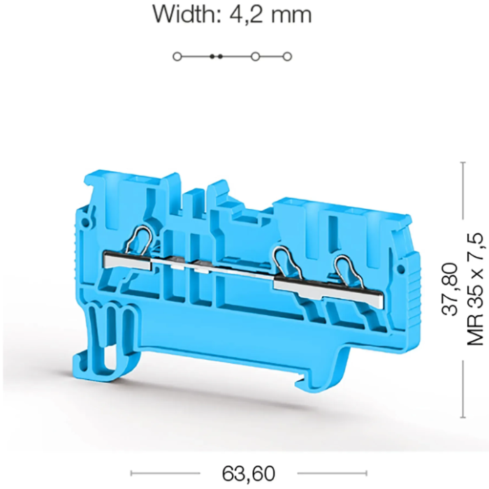 Клема Klemsan PYK 1,5 ME багатовивідна 1.5 мм синя