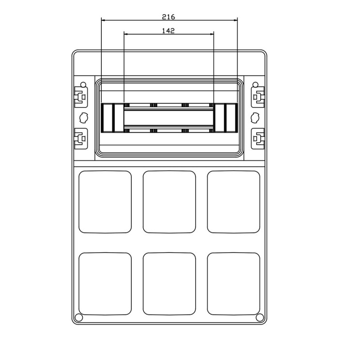 Настінний корпус для сил. розеток IDE з отвора STAR 1×12 MOD 436×310x147mm, IP65, шини N+PE