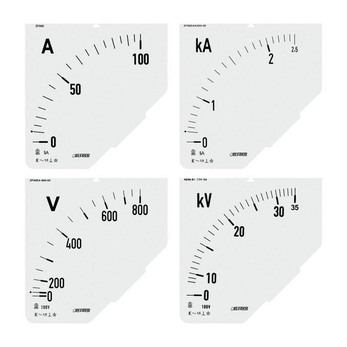 Шкала амперметра FRER ZF 60/5A