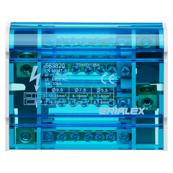 Чотириполюсна колодка nVent Eriflex TD 100/125A 6 виходів