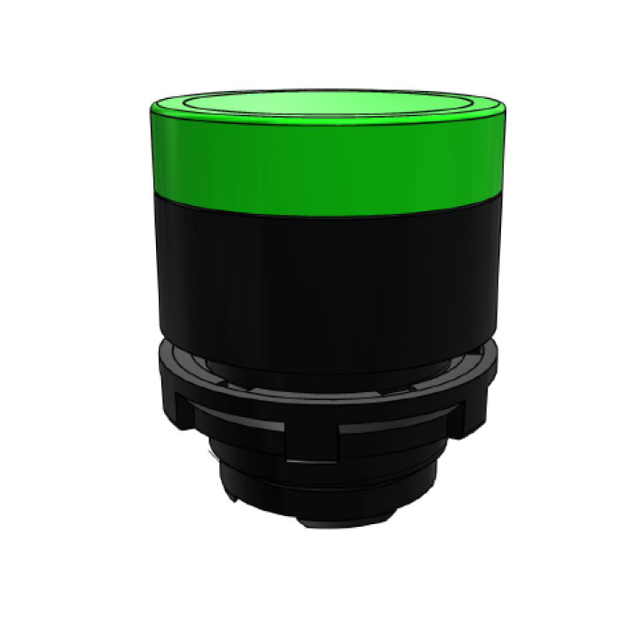 Кнопка зелена з підсвічуванням пластик COMEPI