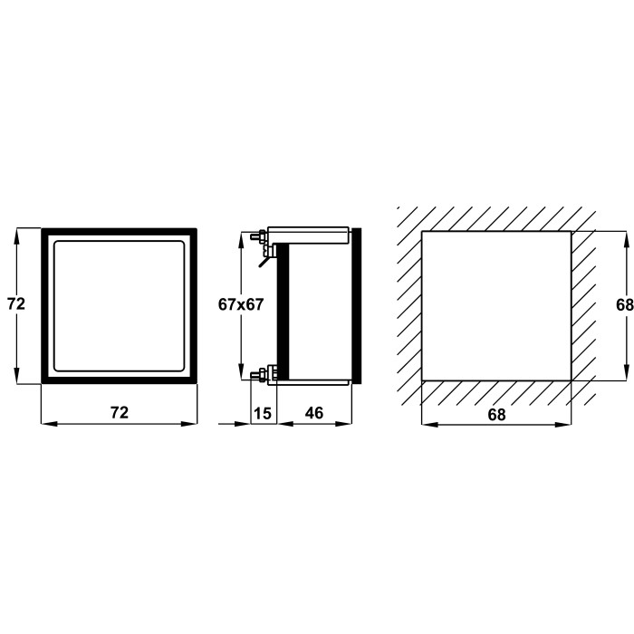 Вольтметр прямий FRER F96MR 90˚ 0-15V