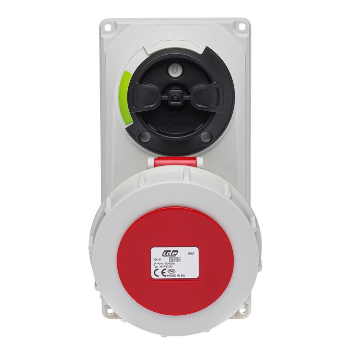 Розетка вбудована з механічним блокуванням IDE MUNDIAL 3P+N+E 32A 200/346–240/415V IP67