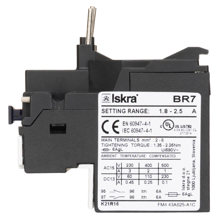 Теплове реле ISKRA BR7/1,8-2,5