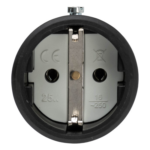 Розетка гумова кабельна IDE SCHUKO 2P+E 16A 250В IP20 (00125/N)