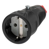 Розетка гумова кабельна IDE SCHUKO 2P+E 16A 250В IP20 (00125/N)