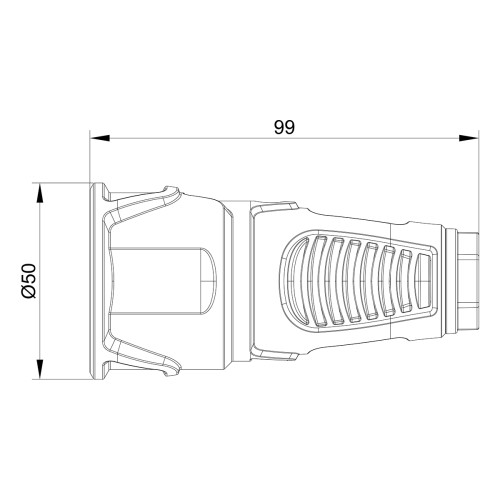 Розетка гумова кабельна IDE SCHUKO 2P+E 16A 250В IP20 (00125/N)