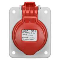 Розетка встроенная наклонная IDE 16А 380V 2P+E IP44 (3301)