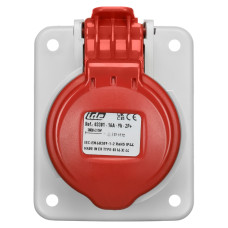 Розетка встроенная наклонная IDE 16А 380V 2P+E IP44 (3301)