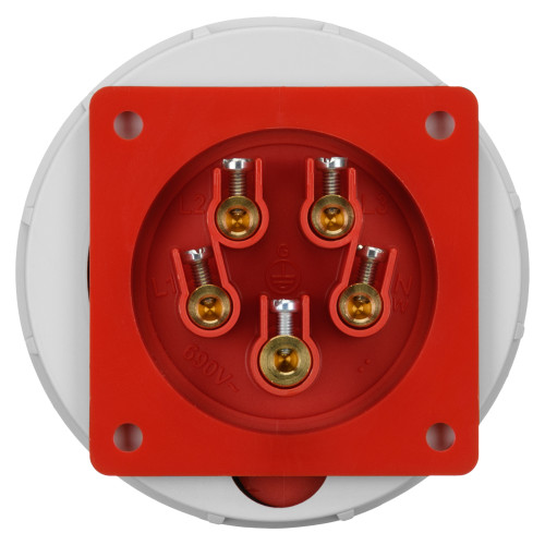 Вилка настенная 32А, 380V, 3P+N+E, IP67, IDE (03626)