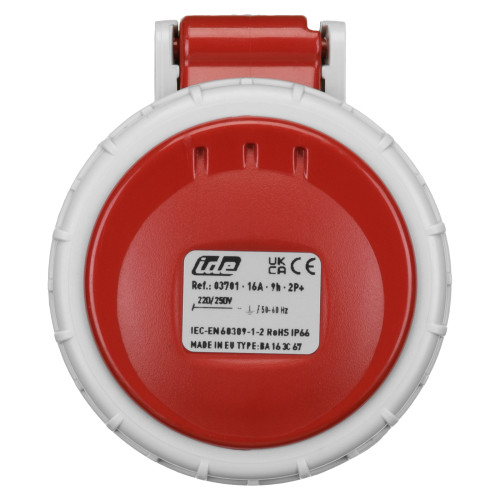 Розетка кабельна IDE 16А 380V 2P+E IP67 (3701)