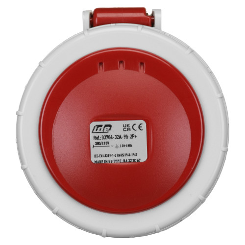 Розетка кабельная IDE 32А 380V 2P+E IP67 (3704)