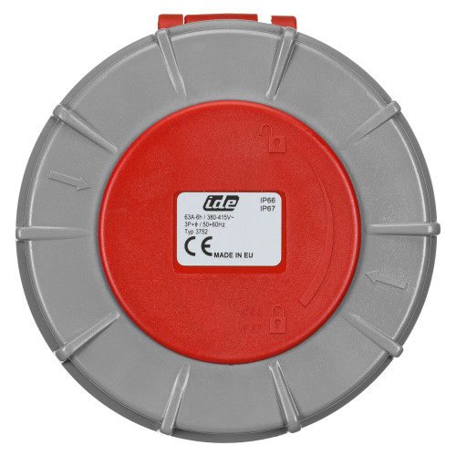 Розетка кабельна IDE 63А 380V 3P+E IP67 (3752)