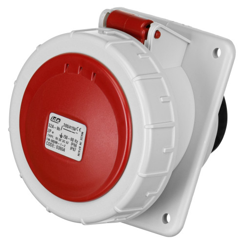 Розетка встраиваемая наклонная IDE 32А 380V 2P+E IP67 (3804)