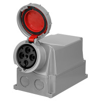 Розетка настінна 3P+E 380V 125A, IP67, IDE (3875)