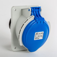 03304 розетка вбудована похила 32а, 380V, 2P+E, IP44, IDE