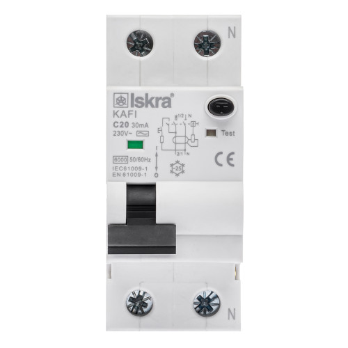 786100999000 діф. автоматичний вимикач KAFI2 AC 1P+N с20A/0,03 (7)