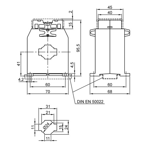 TAC033150Y05 трансформатор струму високоточний 33х10 150/5а (0,5S=3,5VA)